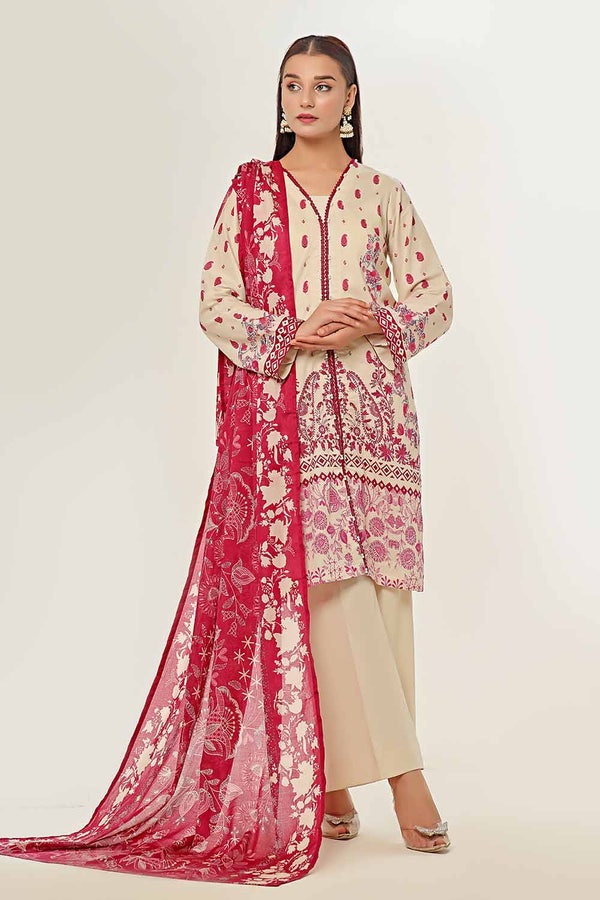 UAE -3 Piece Unstitched Printed Lawn Suit CLP-42165