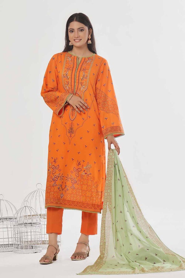 UAE -3 Piece Unstitched Printed Lawn Suit CLP-42168