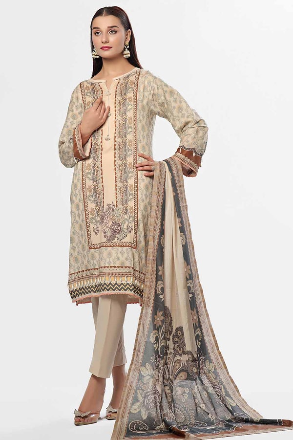 UAE -3 Piece Unstitched Printed Lawn Suit CLP-42173