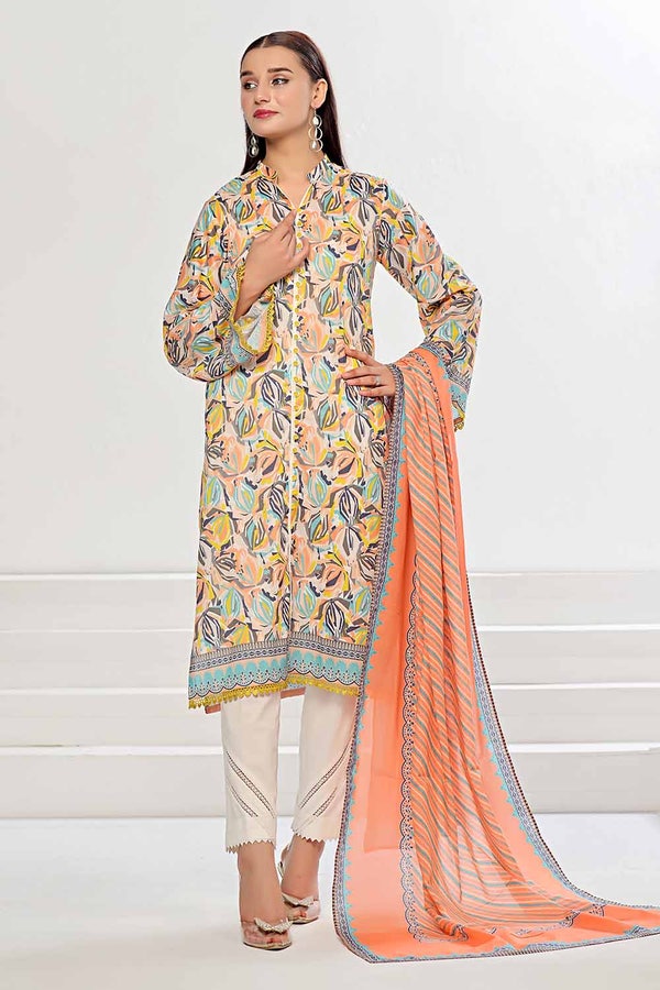 UAE -3 Piece Unstitched Printed Lawn Suit CLP-42192