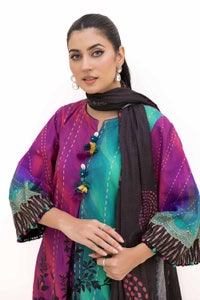 UAE -3 Piece Unstitched Printed Khaddar Suit with Printed Cotton Net Dupatta CN-42003