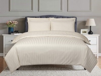 UAE -Cream Stripe Satin T-250 Quilt Cover Set 22B
