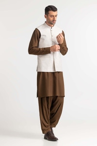 UAE -Cream Basic Waist Coat WC-PD24-014