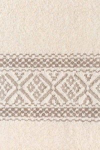UAE -Cream Combed 3Pc Embroidered Towel Set