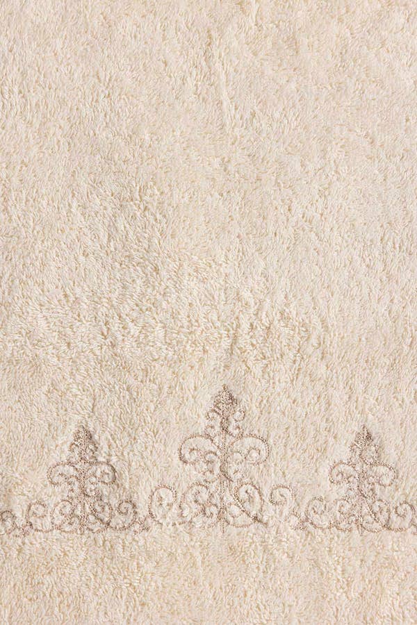 UAE -Cream Combed Embroidered 3 Pcs Towel Set