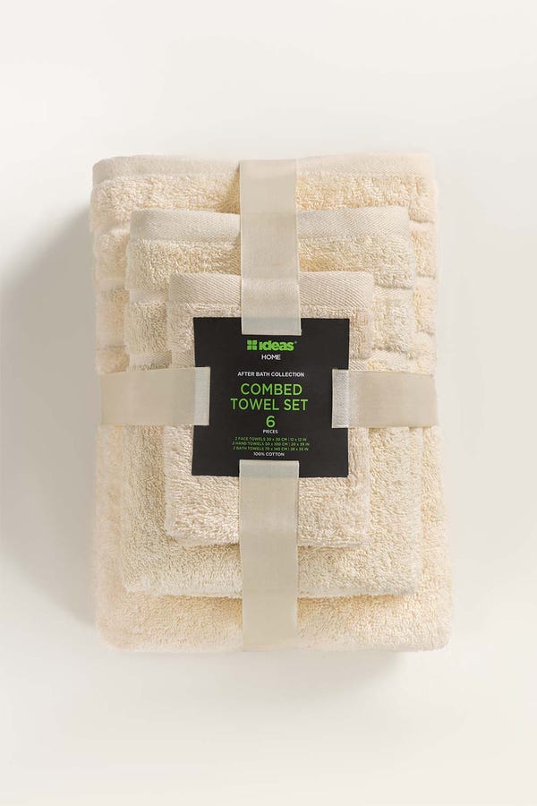 UAE -Cream Combed Towel 6 Pc Set
