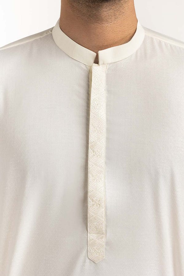 UAE -Cream Embroidered Kurta KR-EMB23-007