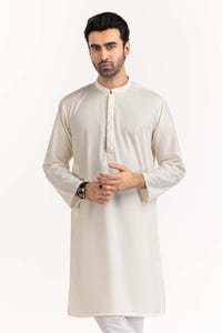 UAE -Cream Embroidered Kurta KR-EMB23-007