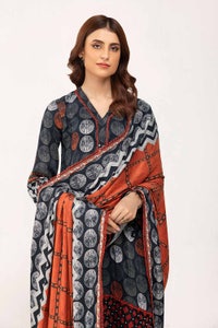 UAE -3 Piece Unstitched Printed Cotail Suit CV-42006