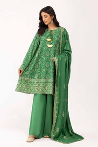 UAE -3 Piece Unstitched Embroidered Cotail Suit with Embroidered Cotail Dupatta CV-42007