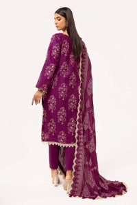 UAE -3 Piece Unstitched Printed Khaddar Suit with Embroidered Twill Cotton Linen Dupatta CV-42010