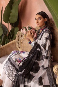 UAE -3PC Embroidered Lawn Unstitched Suit with Zari Stripe Dupatta FE-32089