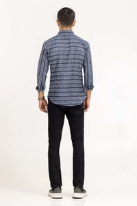 UAE -Dark Blue Printed Casual Shirt CS-PRT22-006