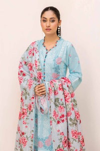 UAE -3 Piece Unstitched Embroidered Printed Lawn Suit with Printed Leno Dupatta DB-42016