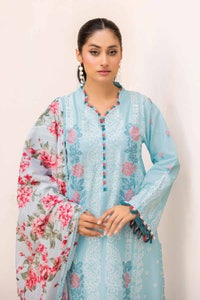 UAE -3 Piece Unstitched Embroidered Printed Lawn Suit with Printed Leno Dupatta DB-42016
