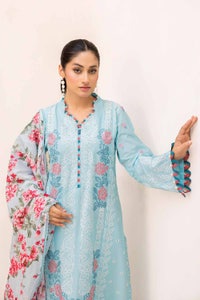 UAE -3 Piece Unstitched Embroidered Printed Lawn Suit with Printed Leno Dupatta DB-42016