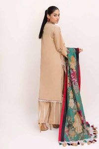 UAE -3 Piece Unstitched Embroidered Printed Lawn Suit with Printed Leno Dupatta DB-42017