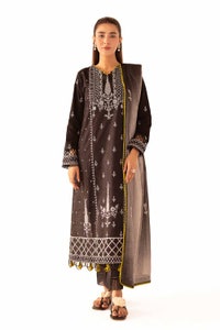 UAE -3 Piece Unstitched Embroidered Printed Jacquard Suit with Lawn Dupatta DB-42030