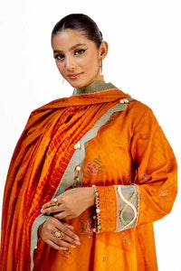 UAE -3 Piece Unstitched Embroidered Printed Jacquard Suit with Lawn Dupatta DB-42031