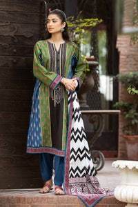 UAE -3PC Printed Lawn Unstitched Suit CL-32588
