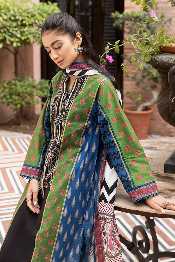 UAE -3PC Printed Lawn Unstitched Suit CL-32588