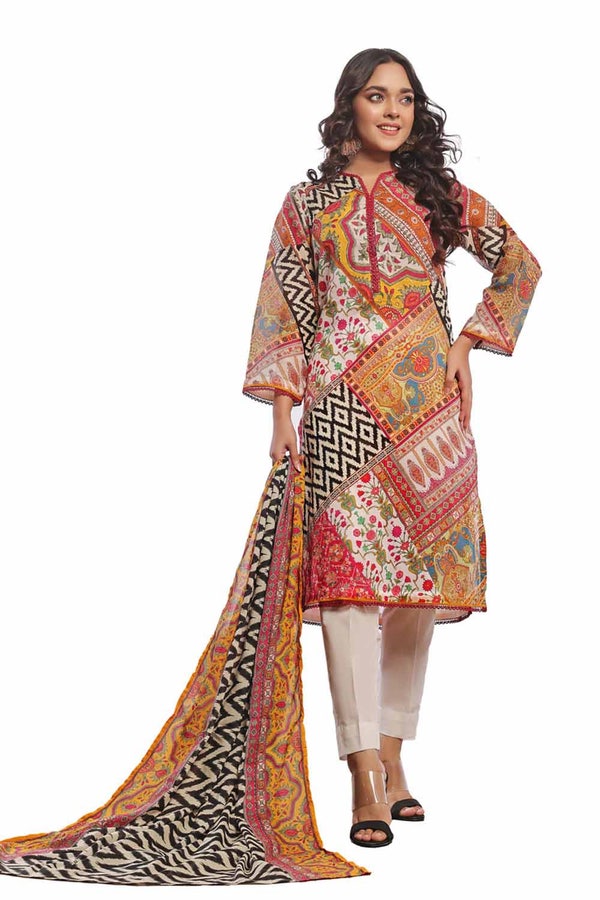 UAE -3 Piece Unstitched Printed Lawn Suit CLP-42175