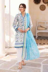 UAE -3PC Printed Lawn Unstitched Suit with Denting Lawn Dupatta DN-32109 A