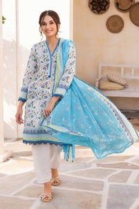 UAE -3PC Printed Lawn Unstitched Suit with Denting Lawn Dupatta DN-32109 A