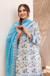 UAE -3PC Printed Lawn Unstitched Suit with Denting Lawn Dupatta DN-32109 A