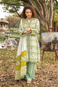 UAE -3PC Printed Lawn Unstitched Suit with Denting Lawn Dupatta DN-32106 B