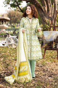 UAE -3PC Printed Lawn Unstitched Suit with Denting Lawn Dupatta DN-32106 B
