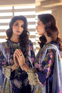 UAE -3PC Embroidered Cambric Unstitched Suit with Digital Printed Lawn Dupatta CBE-32013