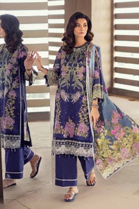 UAE -3PC Embroidered Cambric Unstitched Suit with Digital Printed Lawn Dupatta CBE-32013