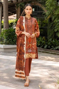 UAE -3PC Digital Printed Cambric Unstitched Suit with Lawn Dupatta CBN-32014