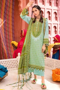 UAE -3PC Chunri Lawn Unstitched Lacquer Printed Suit CL-32054 B