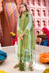 UAE -3PC Chunri Lawn Unstitched Lacquer Printed Suit CL-32054 B