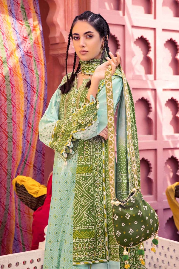 UAE -3PC Chunri Lawn Unstitched Lacquer Printed Suit CL-32054 B