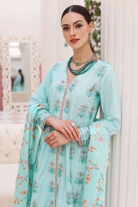 UAE -3PC Lawn Unstitched Suit With Embroidered Digital Printed Denting Lawn Dupatta DN-32066