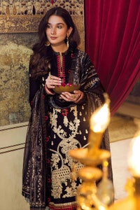 UAE -3PC Embroidered Lawn Suit with Prited Zari Stripe Dupatta FE-32076