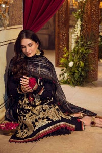 UAE -3PC Embroidered Lawn Suit with Prited Zari Stripe Dupatta FE-32076