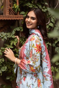 UAE -3PC Printed Lawn Unstitched Suit CL-32589