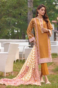 UAE -3PC Printed Lawn Unstitched Suit CL-32553 A
