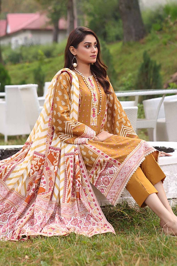 UAE -3PC Printed Lawn Unstitched Suit CL-32553 A