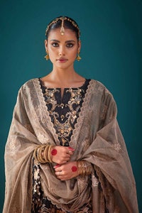 UAE -3PC Embroidered Unstitched Zari Lawn Shirt with Embroidered Cotton Net Dupatta and Inner PRW-32045