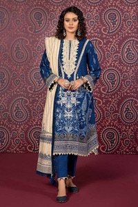 UAE -3PC Embroidered Khaddar Unstitched Suit with Printed Khaddar Dupatta K-32041