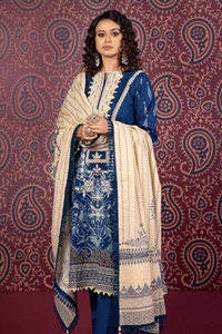 UAE -3PC Embroidered Khaddar Unstitched Suit with Printed Khaddar Dupatta K-32041
