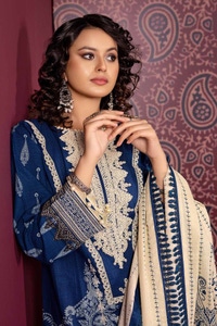 UAE -3PC Embroidered Khaddar Unstitched Suit with Printed Khaddar Dupatta K-32041