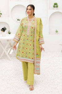 UAE -3PC Printed Lawn Unstitched Suit with Denting Lawn Dupatta DN-32111 A