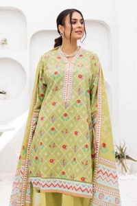 UAE -3PC Printed Lawn Unstitched Suit with Denting Lawn Dupatta DN-32111 A