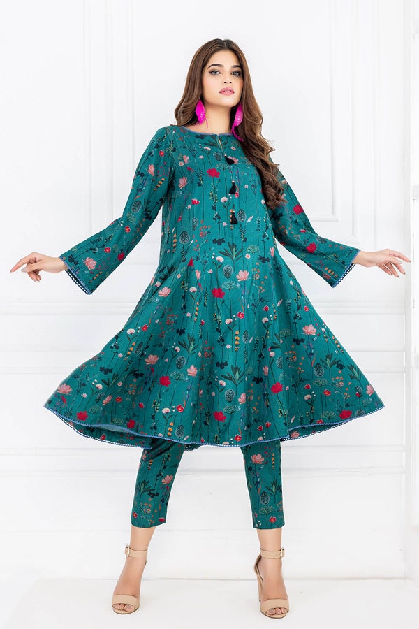 UAE -2PC Dhanak Unstitched Printed Suit WNST-32009